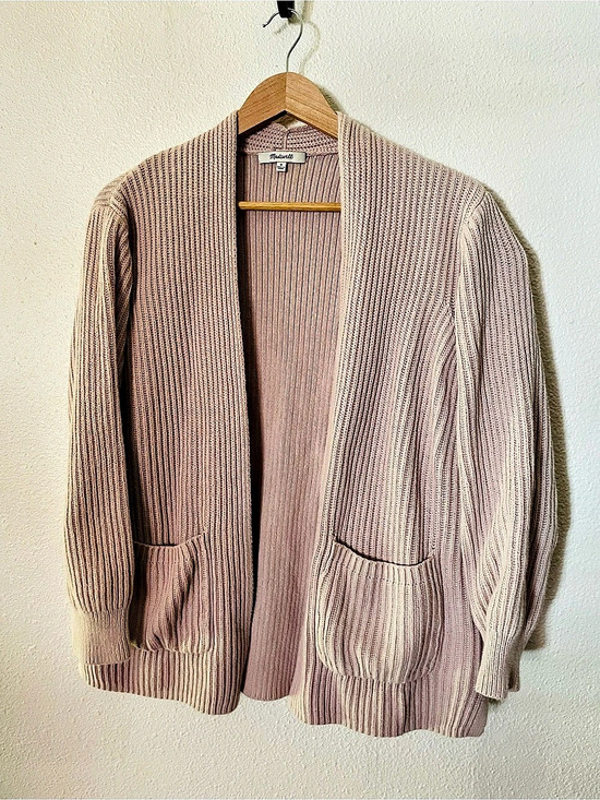 Madewell Sweaters - Madewell Cotton Nolan Ribbed Open Front Cozy Cardigan Size Medium